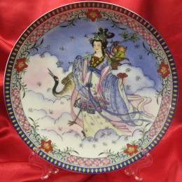 Plate on a stand"Chinese woman with a heron"(20cm)(ny-sv1959)