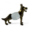 Figurine "Dog" made of bronze and crystal (6.5x8.9x2.6 cm)