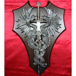 coat of arms dragon with sword