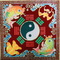 Mat for counting money "Pisces" (17x17 cm)