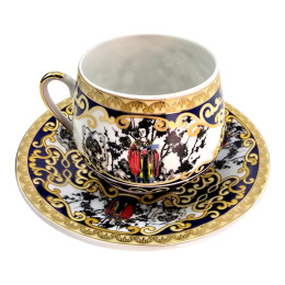 Сервіз порцеляна (SCS109-5) 1 чашка+1 блюдце "Темно-синій" (110 мл)(h-5,2см, d-5,3см, блюдце d-11см)