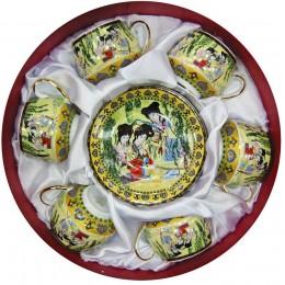 Round porcelain set (110 ml)(6SCS86) 6 cups + 6 saucers 