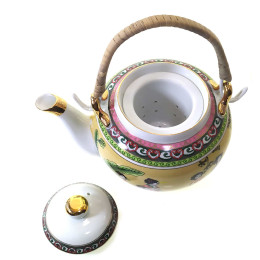 Teapot porcelain with bamboo handle (750ml.)(TPR70) 