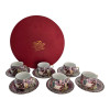 Round porcelain set (110 ml) (6SCS114) 6 cups + 6 saucers "Purple" (h-5.5 cm, d-5 cm, saucer d 11 cm