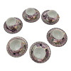 Round porcelain set (110 ml) (6SCS114) 6 cups + 6 saucers "Purple" (h-5.5 cm, d-5 cm, saucer d 11 cm