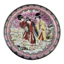 Сервіз круглий порцеляна (110 мл) (6SCS114) 6 чашок + 6 блюдець "Фіолетовий" (h-5,5см, d-5см, d блюдця 11см