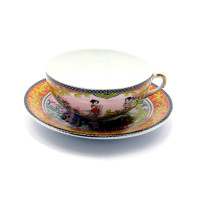Cup + saucer porcelain (150ml)(SBS112-4) 
