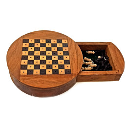 pink chess round wood