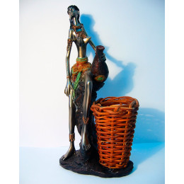 African woman with a polymer basket