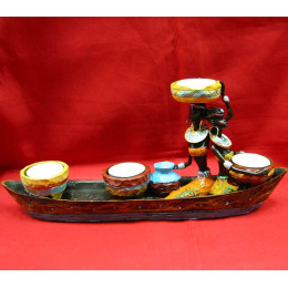 Africans in a boat with a candle (SY07043)