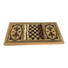 Bamboo Backgammon and Chess Set (59.7 x 59.7 x 1.7 cm)