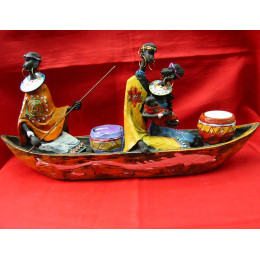 Africans in a boat with a candle (SY07044)