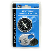 Compass with combination lock set