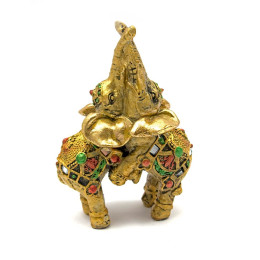 Elephants couple gold (11.5x8x4.5 cm)