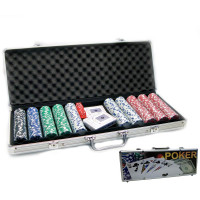 Poker set in a case (2 decks of cards +500 chips) (57x21x7 cm) (chip weight 4 gr. d-39 mm)