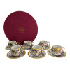 Round porcelain set (110 ml) (6SCS95) 6 cups + 6 saucers "Landscape" (h-5.5 cm, d-5 cm, saucer d 11 cm)