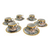 Round porcelain set (110 ml) (6SCS95) 6 cups + 6 saucers "Landscape" (h-5.5 cm, d-5 cm, saucer d 11 cm)