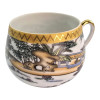 Round porcelain set (110 ml) (6SCS95) 6 cups + 6 saucers "Landscape" (h-5.5 cm, d-5 cm, saucer d 11 cm)