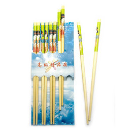 Палочки для еды бамбуковые с рисунком "Гейша" (5 пар) (23х9,5х1 см)