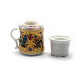 Tea cup with sieve (300ml)(BN1007-4) "Dragon" (h-9cm, d-8cm)