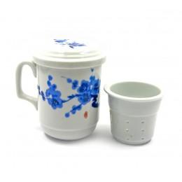 Tea cup with sieve (230ml)(SFC1052) "Sakura" (h-11cm, d-6.5cm)