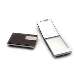 Leather business card holder (10x6.5x1.5 cm)