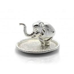 Подставка под кольца "Слон" (9х5х7,5 см)"Серебро"