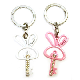 Charms for lovers (Q) "Bunnies" white-pink