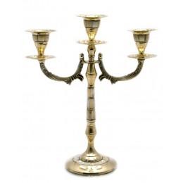Bronze candlestick with mother-of-pearl for 3 candles (25x21x9 cm)