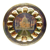 Тарелка бронзовая настенная "Тадж-Махал"(33 см)