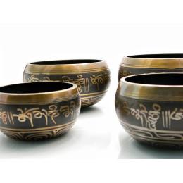 Singing bowls "Buddha" (eg 4 pcs)(d-11.5,h-6cm)(d-12.5,h-7cm)(d-15,h-7.5cm)(d-16.5,h-8cm)