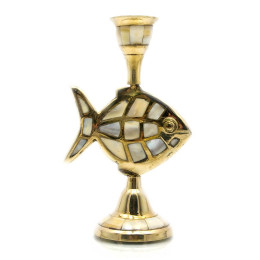 Свічник бронзовий з перламутром "Риба" (15х9, 3х5, 6 см)