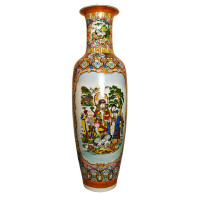 Ceramic vase "Ship with fish and 7 gods of happiness" (132 cm)