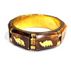 Copper bracelet with bone inserts "Elephants"
