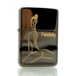 Petrol lighter, bronze, gift box 23628