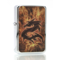 Запальничка бензинова "Дракон", бронзова, в подарунковій упаковці