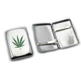 Портсигар "Конопляный листик" (9,5х7х2 см)b