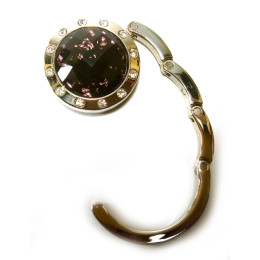 Сумкодержатель для женской сумочки "Кристалл черно фиолетовый" со стразами