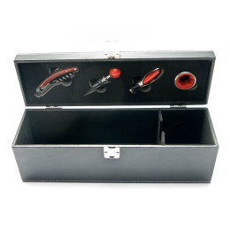 Футляр для бутылки с набором сомелье (35,5х12,5х10 см)