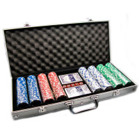 Покерный набор в алюминиевом кейсе (2 колоды карт + 400 фишек)(48,5х22,5х6,5 см)