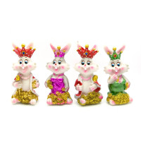 Rabbit king and queen (4 pcs / pack) (13x6.5x6 cm)