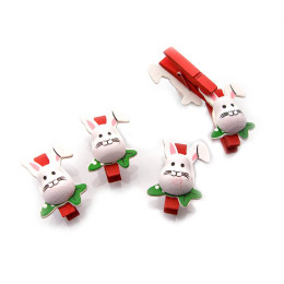 Rabbit on a clothespin Christmas tree decoration