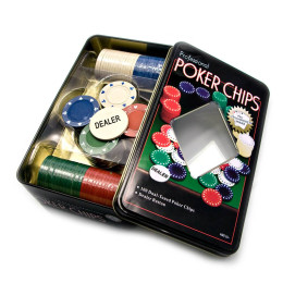 Poker chips (100 chips) (19.5x12x5 cm)