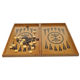 Backgammon + bamboo chess (50x25x4 cm)
