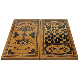 Backgammon + bamboo chess (50x25x4 cm)