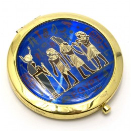 Зеркальце косметическое "Египет"  золото (d-7 см)(в коробке + чехольчик)