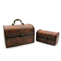 Caskets set of 2 pieces (17.8x11.5x11.5cm 14x7.5x7.5cm)