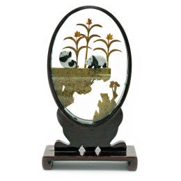 Cork sculpture oriental art (17x15x5)