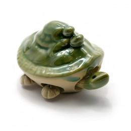 Черепашка  керамическая (шевелит лапками) (7х3,5х5 см) зеленая