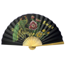 Веер бамбук с шелком в ассортименте (50 cm)